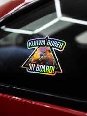 'Kurwa Bober On Board' Oil Slick Sticker