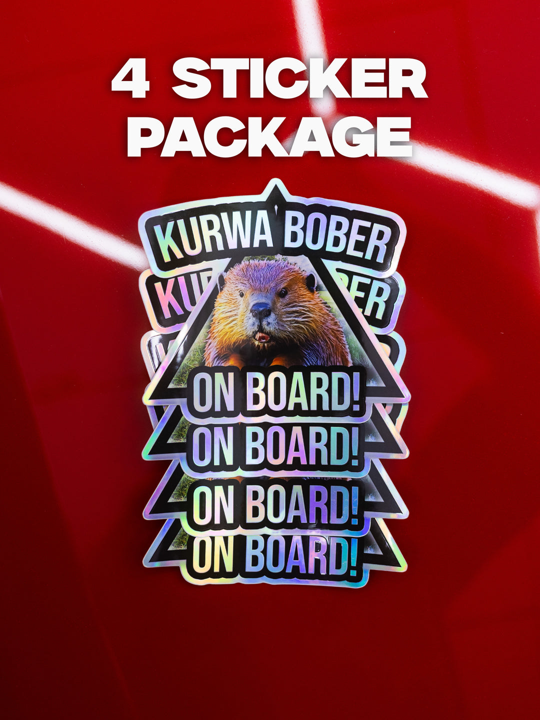 'Kurwa Bober On Board' Oil Slick Sticker