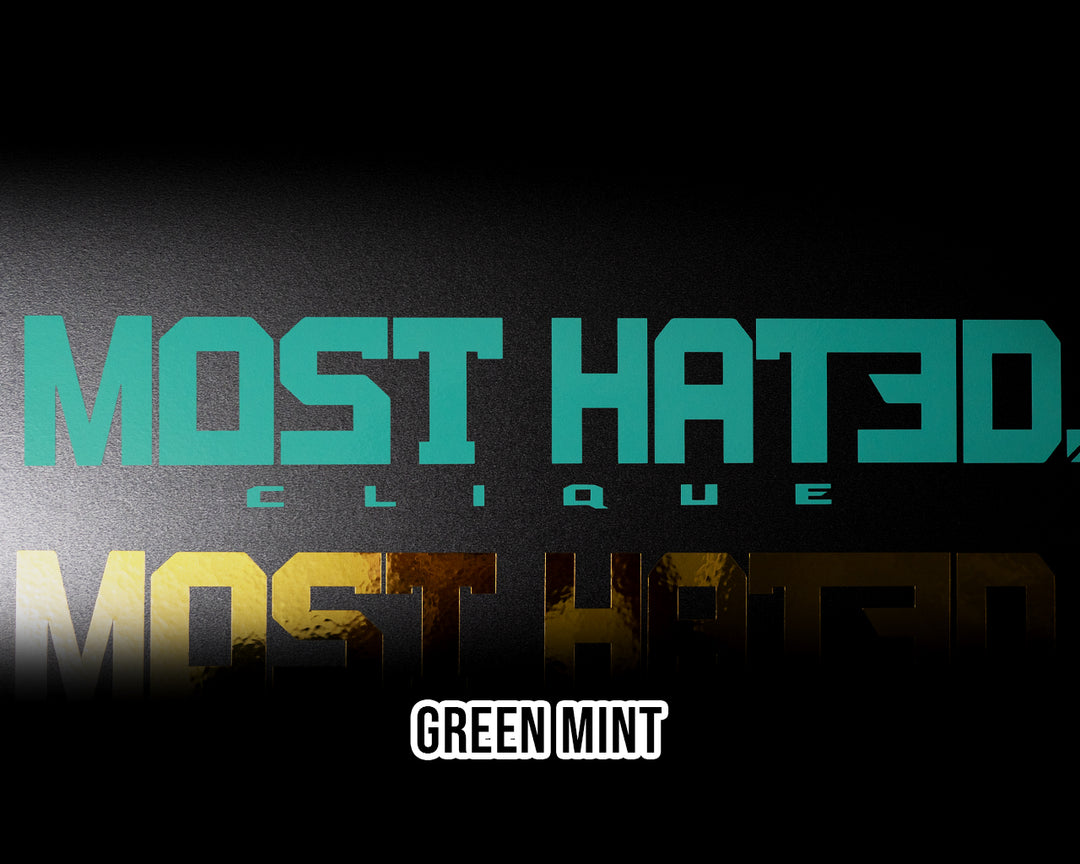 Most Hated Clique Sticker groß in Mintgrün – Premium Aufkleber 380×65 mm