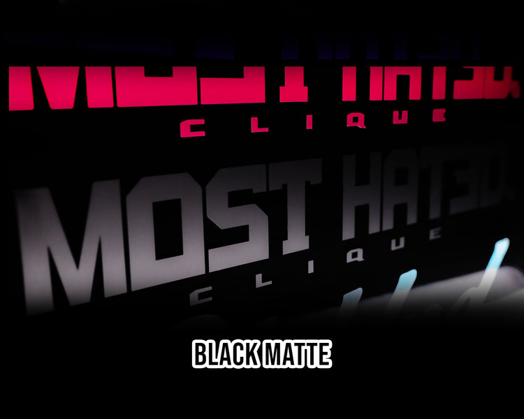 Most Hated Clique Sticker groß in Schwarz matt – witterungsbeständiger Auto Aufkleber 380×65 mm